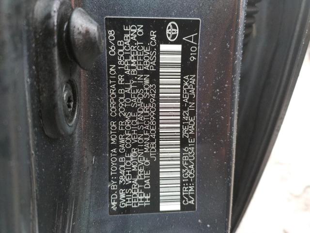 Photo 10 from auction – 2009 TOYOTA COROLLA BA with VIN JTDBL40E899059423