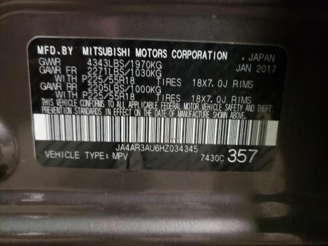Photo 10 from auction – 2017 MITSUBISHI OUTLANDER with VIN JA4AR3AU6HZ034345
