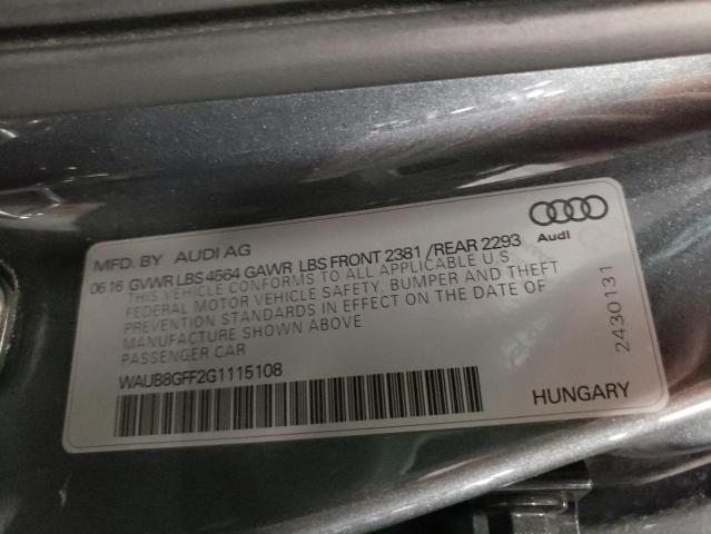 Photo 10 from auction – 2016 AUDI A3 PREMIUM with VIN WAUB8GFF2G1115108