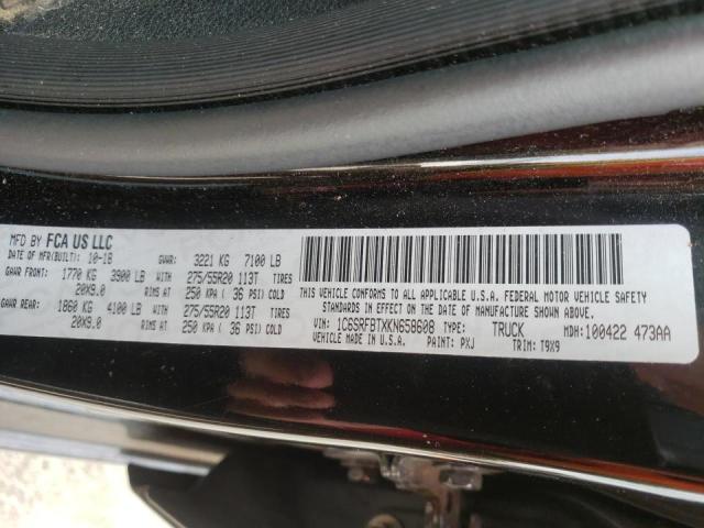 Photo 10 from auction – 2019 RAM 1500 BIG H with VIN 1C6SRFBTXKN658608