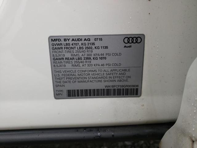 Foto 10 de la subasta – 2016 AUDI Q3 PREMIUM con VIN WA1BFCFS9GR003836