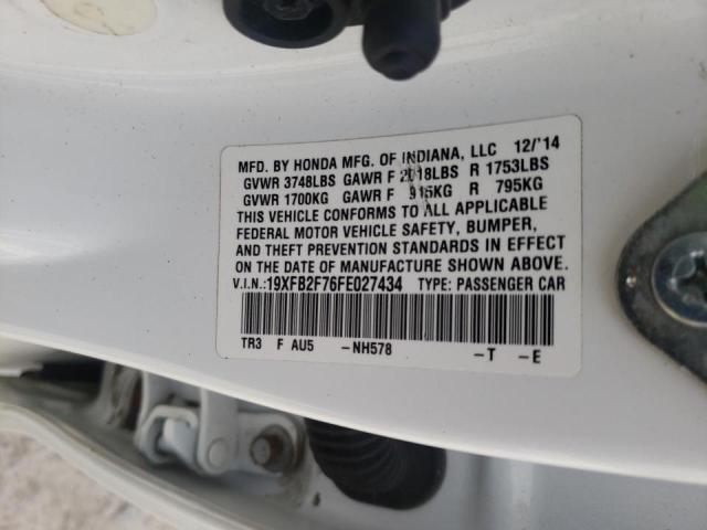 Zdjęcie 10 z aukcji – 2015 HONDA CIVIC SE z VIN 19XFB2F76FE027434