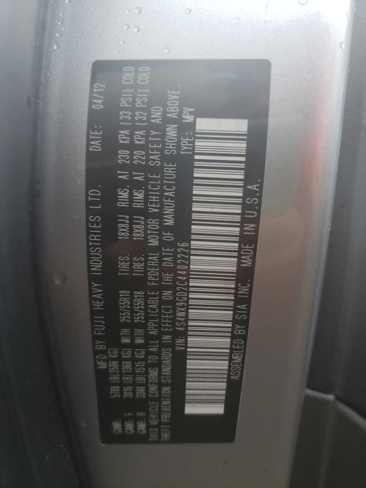 Photo 10 from auction – 2012 SUBARU TRIBECA LI with VIN 4S4WX9GD2C4402226