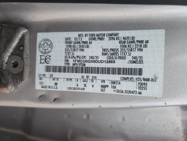 Photo 10 from auction – 2013 FORD ESCAPE SE with VIN 1FMCU0GX9DUD12865