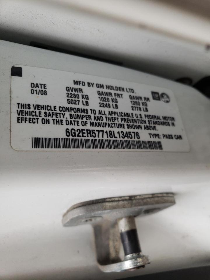 Photo 10 from auction – 2008 PONTIAC G8 with VIN 6G2ER57718L134576