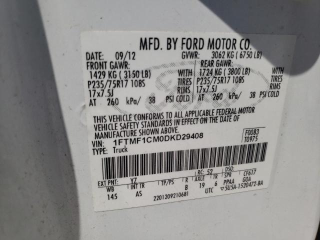 Photo 10 from auction – 2013 FORD F150 with VIN 1FTMF1CM0DKD29408