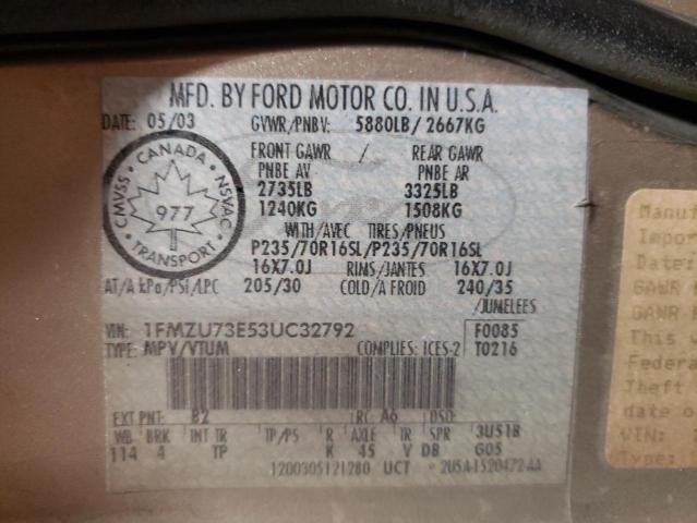 Photo 10 from auction – 2003 FORD EXPLORER X with VIN 1FMZU73E53UC32792