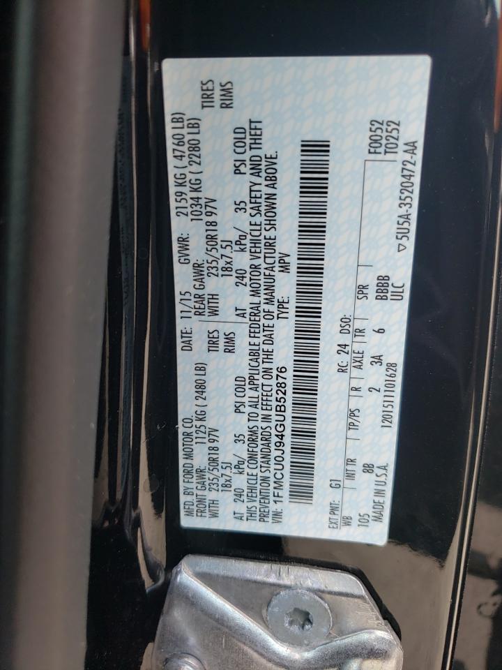 Zdjęcie 10 z aukcji – 2016 FORD ESCAPE TIT z VIN 1FMCU0J94GUB52876