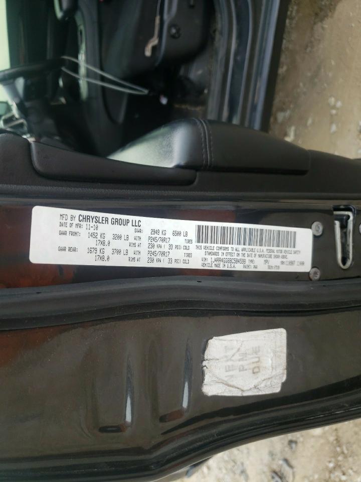 Photo 10 from auction – 2011 JEEP GRAND CHER with VIN 1J4RR4GG6BC584598