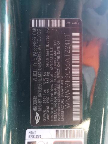 Photo 10 from auction – 2010 MINI COOPER with VIN WMWMF3C56ATZ24111