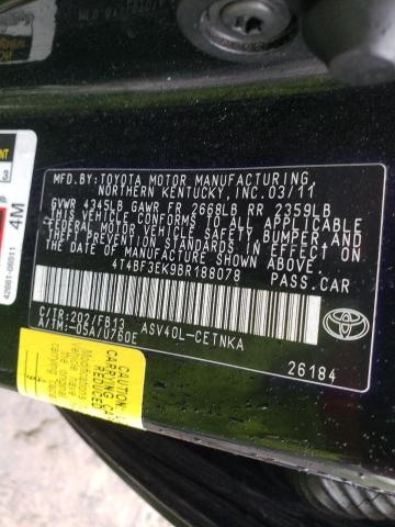 Photo 10 from auction – 2011 TOYOTA CAMRY BASE with VIN 4T4BF3EK9BR188078