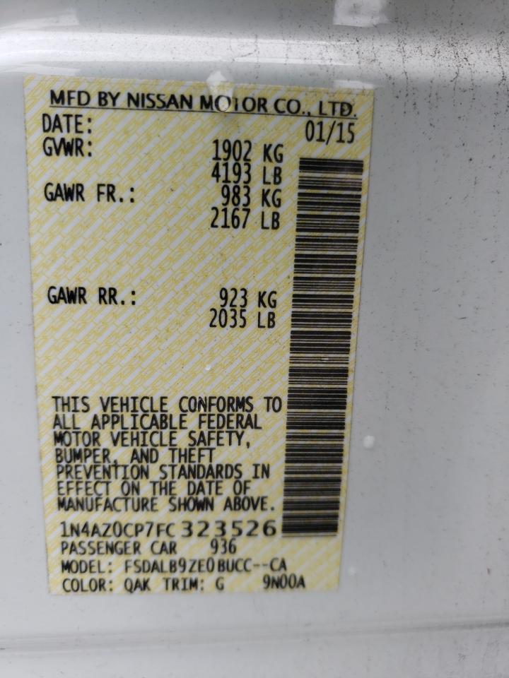 Photo 10 from auction – 2015 NISSAN LEAF S with VIN 1N4AZ0CP7FC323526
