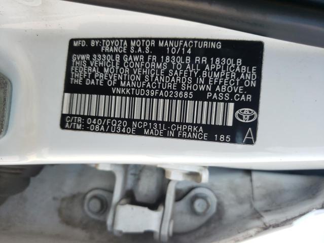 Photo 10 from auction – 2015 TOYOTA YARIS with VIN VNKKTUD39FA023685