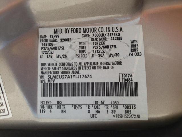 Photo 1 from auction – 2000 LINCOLN NAVIGATOR with VIN 5LMEU27A1YLJ17674