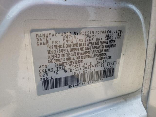 Photo 10 from auction – 2014 NISSAN SENTRA S with VIN 3N1AB7AP2EY309794