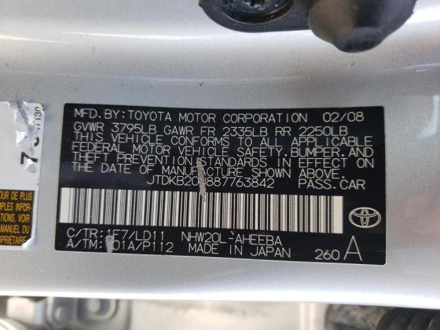 Photo 10 from auction – 2008 TOYOTA PRIUS with VIN JTDKB20U887763842