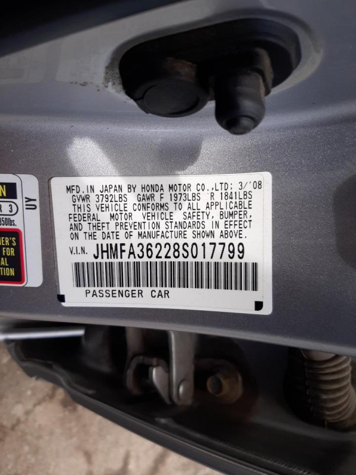 Photo 10 from auction – 2008 HONDA CIVIC HYBR with VIN JHMFA36228S017799
