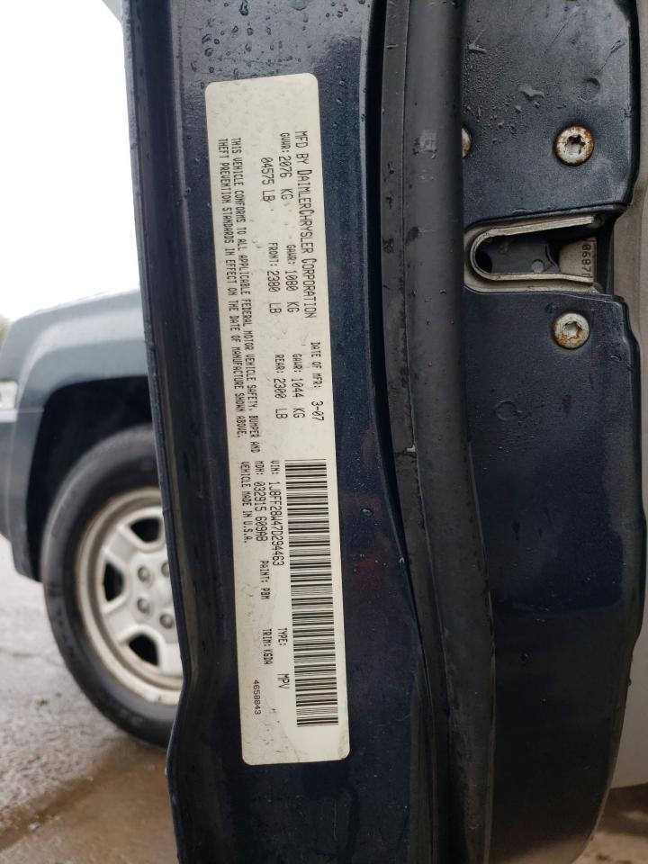 Photo 10 from auction – 2007 JEEP PATRIOT SP with VIN 1J8FF28W47D294463
