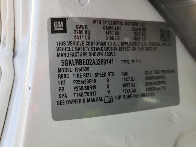 Photo 10 from auction – 2010 BUICK ENCLAVE CX with VIN 5GALRBED2AJ269141