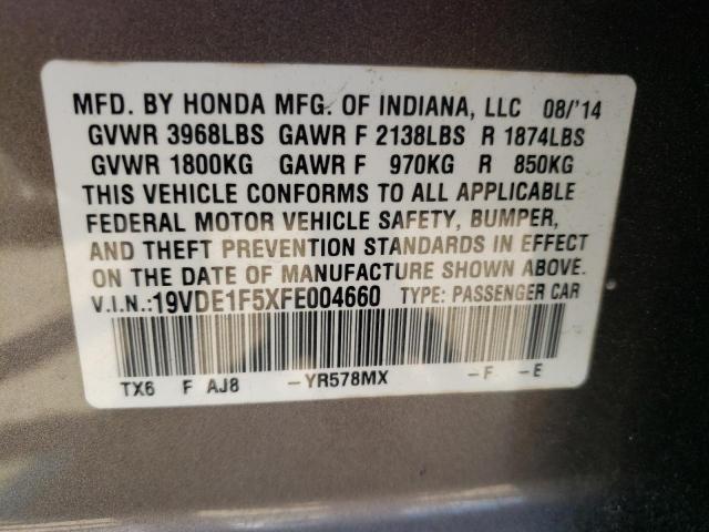 Photo 10 from auction – 2015 ACURA ILX 20 PRE with VIN 19VDE1F5XFE004660