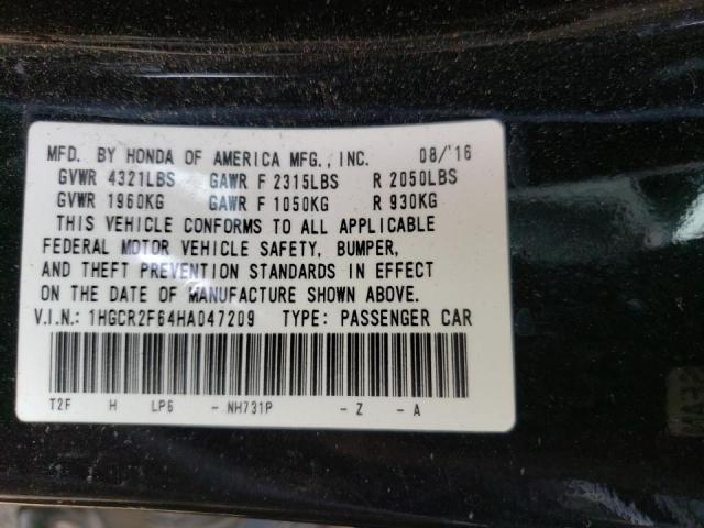 Photo 10 from auction – 2017 HONDA ACCORD SPO with VIN 1HGCR2F64HA047209