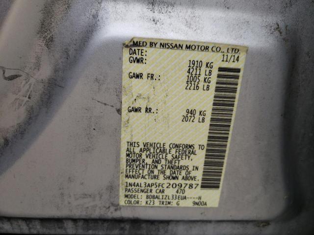 Photo 10 from auction – 2015 NISSAN ALTIMA 2.5 with VIN 1N4AL3AP5FC209787