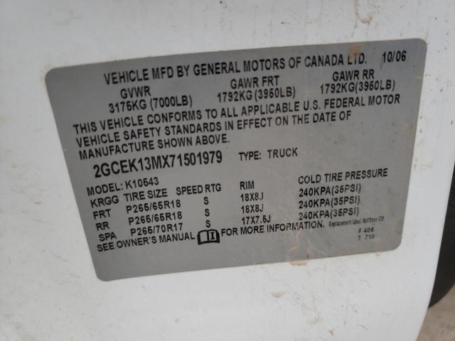 Photo 10 from auction – 2007 CHEVROLET SILVERADO with VIN 2GCEK13MX71501979