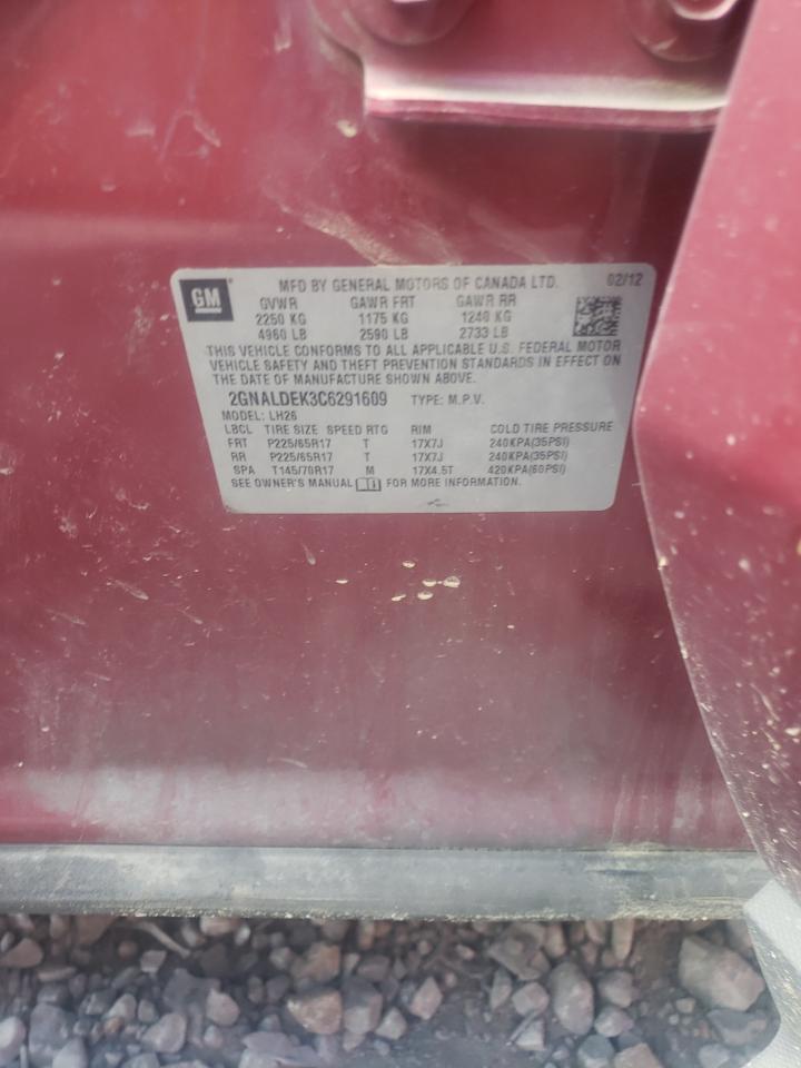 Photo 10 from auction – 2012 CHEVROLET EQUINOX LT with VIN 2GNALDEK3C6291609