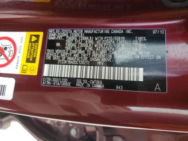 Photo 10 from auction – 2013 LEXUS RX 350 with VIN 2T2ZK1BA0DC128212