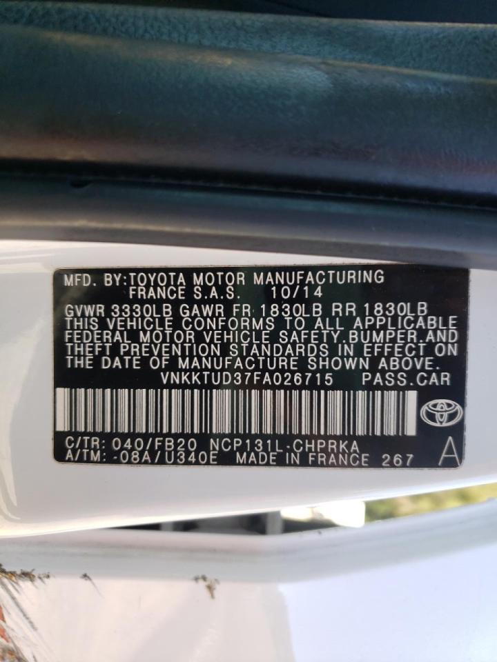 Photo 10 from auction – 2015 TOYOTA YARIS with VIN VNKKTUD37FA026715