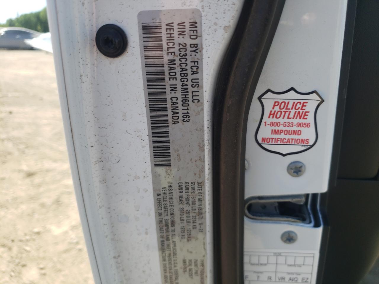 Photo 11 from auction – 2021 CHRYSLER 300 S with VIN 2C3CCABG4MH601163