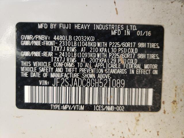Photo 10 from auction – 2016 SUBARU FORESTER 2 with VIN JF2SJADC8GH521089