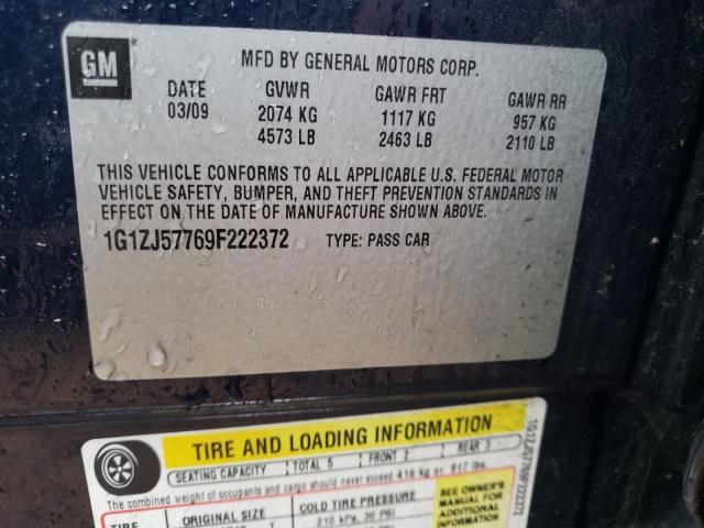 CHEVROLET MALIBU 2LT 2009 with VIN 1G1ZJ57769F222372 - Photo from auction