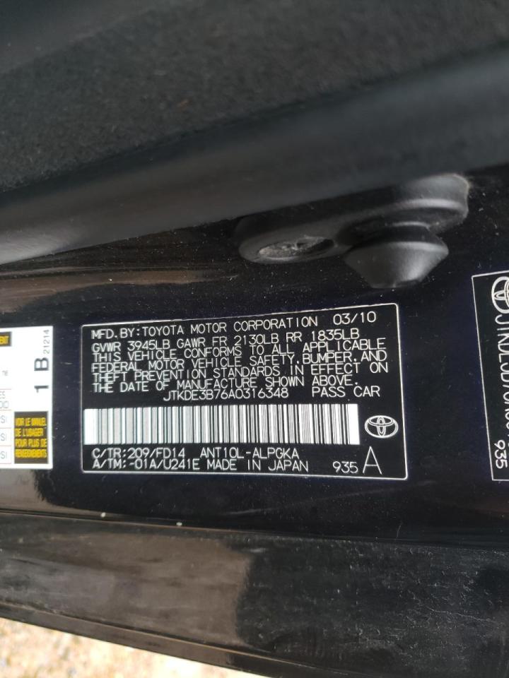 Photo 10 from auction – 2010 TOYOTA SCION TC with VIN JTKDE3B76A0316348