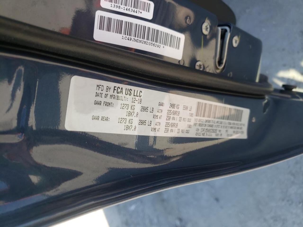 Photo 10 from auction – 2019 JEEP CHEROKEE L with VIN 1C4PJMDN2KD356292