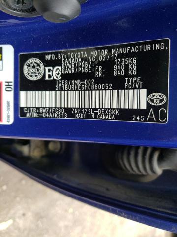 Photo 10 from auction – 2017 TOYOTA COROLLA L with VIN 2T1BURHE6HC860052