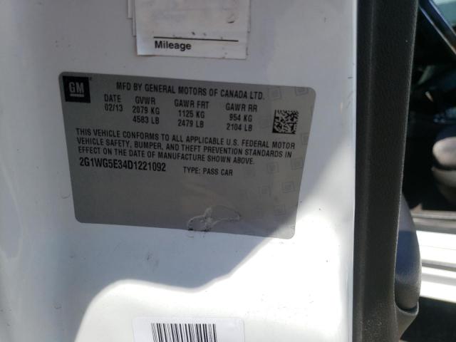 Photo 10 from auction – 2013 CHEVROLET IMPALA LT with VIN 2G1WG5E34D1221092