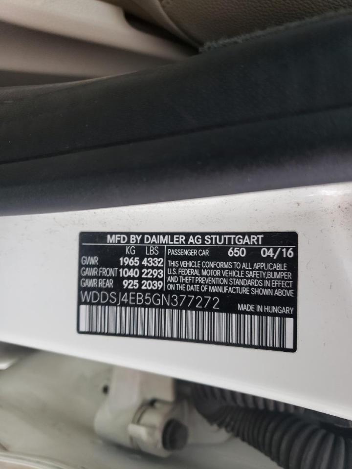 Photo 10 from auction – 2016 MERCEDES-BENZ CLA 250 with VIN WDDSJ4EB5GN377272