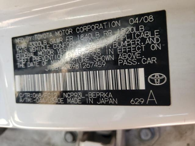 Photo 10 from auction – 2008 TOYOTA YARIS with VIN JTDBT923981267459