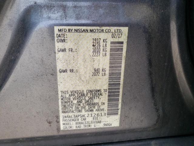 Photo 10 from auction – 2017 NISSAN ALTIMA 2.5 with VIN 1N4AL3AP5HC212613