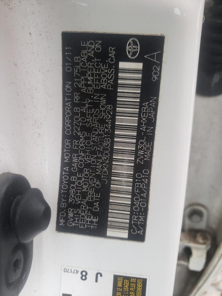 Photo 10 from auction – 2011 TOYOTA PRIUS with VIN JTDKN3DU3B1344928