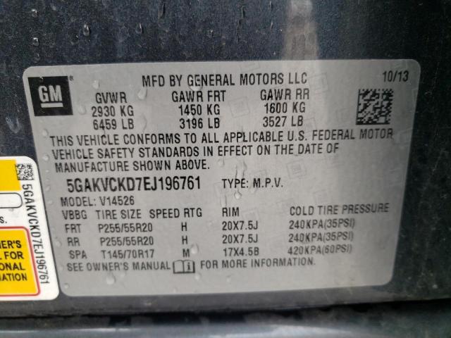 Photo 10 from auction – 2014 BUICK ENCLAVE with VIN 5GAKVCKD7EJ196761