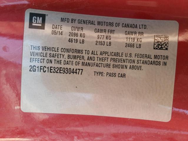 Photo 10 from auction – 2014 CHEVROLET CAMARO LT with VIN 2G1FC1E32E9304477