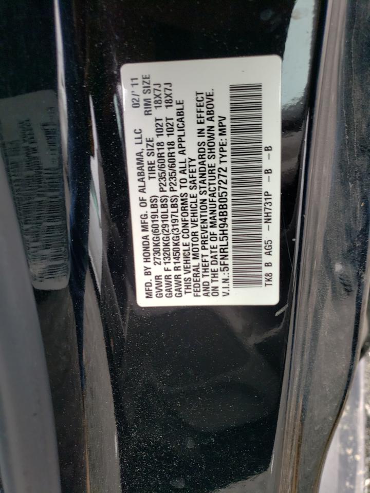 Photo 10 from auction – 2011 HONDA ODYSSEY TO with VIN 5FNRL5H94BB057272