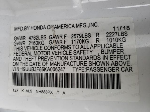 Photo 10 from auction – 2019 ACURA TLX with VIN 19UUB3F86KA006247