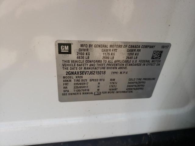 Photo 10 from auction – 2018 CHEVROLET EQUINOX LT with VIN 2GNAXSEV7J6215018