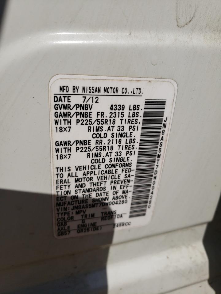 Photo 10 from auction – 2013 NISSAN ROGUE S with VIN JN8AS5MT7DW004280