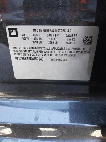 Photo 10 from auction – 2016 CHEVROLET SONIC LTZ with VIN 1G1JE6SB9G4157948