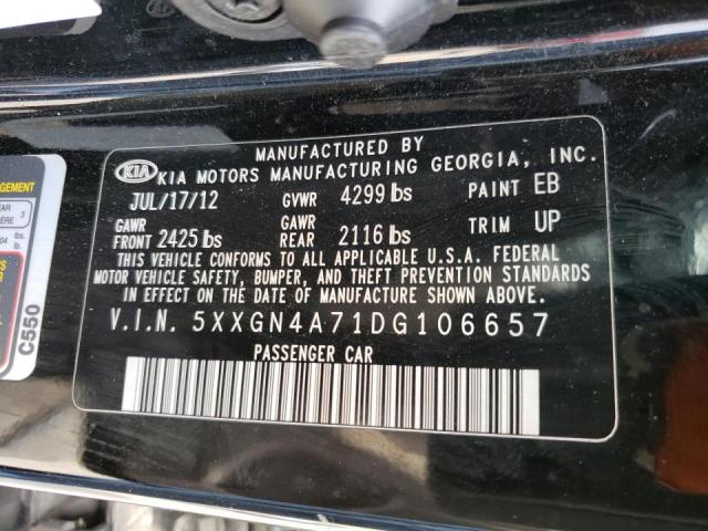 Photo 10 from auction – 2013 KIA OPTIMA EX with VIN 5XXGN4A71DG106657