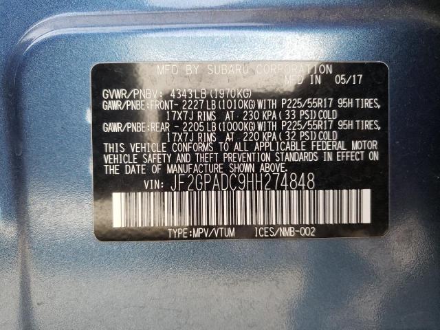 Photo 10 from auction – 2017 SUBARU CROSSTREK with VIN JF2GPADC9HH274848